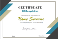Certificate Of Completion  Cloges throughout Completion Certificate Editable