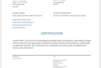 Certificate Of Completion Construction Templates 7 with Printable Construction Certificate Template 10 Docs Free