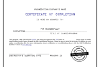 Certificate Of Completion Template 541  Word Templates with regard to Awesome Construction Certificate Of Completion Template
