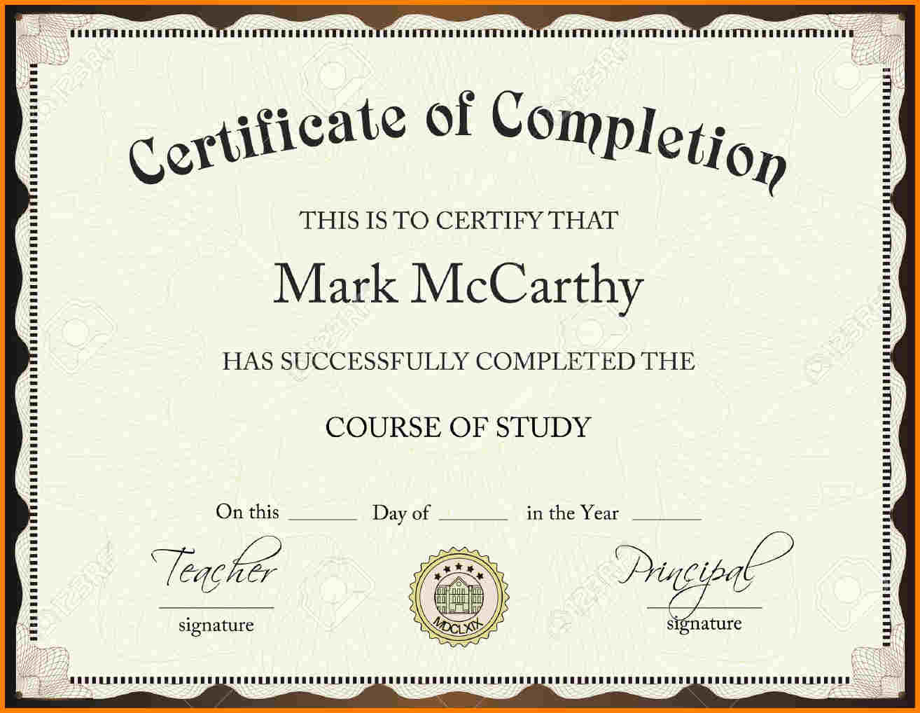 Certificate Of Completion Template Free Download for Best Certificate Template For Project Completion