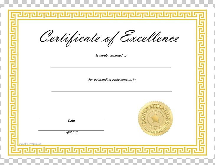 Certificate Of Excellence Png  Free Certificate Of intended for Academic Excellence Certificate