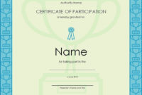 Certificate Of Participation Template  Certificate Of within Certificate Of Participation Word Template