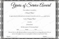 Certificate Of Service Template Best Of Sample Years regarding Amazing Employee Certificate Of Service Template