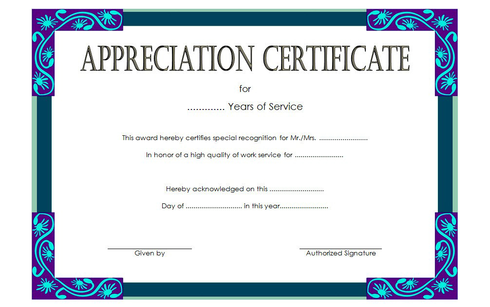 Certificate Of Years Of Service Template  Free Long for Amazing Long Service Certificate Template Sample