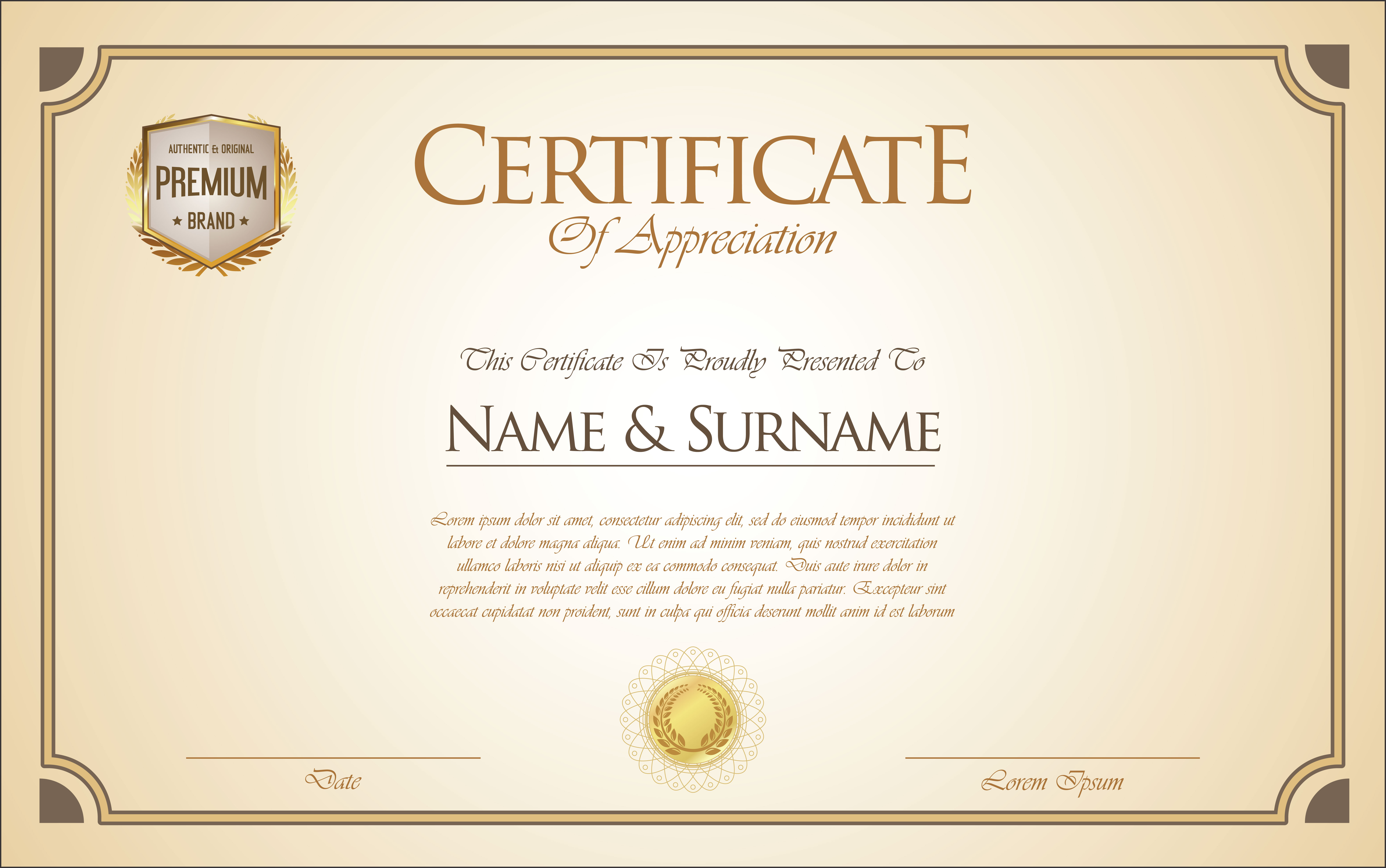 Certificate Or Diploma Retro Template  Download Free with regard to Commemorative Certificate Template