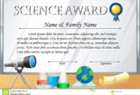Certificate Template For Science Award Stock Vector intended for Awesome Science Achievement Certificate Template Ideas