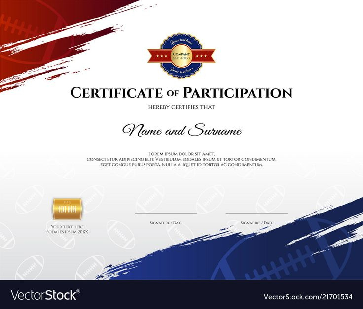 Certificate Template In Rugby Sport Theme With In Update pertaining to Rugby Certificate Template