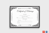Certificate Templates Certificate Of Marriage Word Template with regard to Commemorative Certificate Template