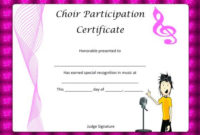 Choir Certificate Of Partcipation Template  Certificate throughout Amazing Certificate Of Participation Template Doc 10 Ideas