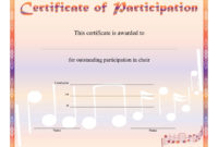Choir Certificate Template  Professional Template for Amazing Choir Certificate Template