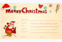 Christmas Gift Certificate Template Cheery 1875 in Free Christmas Gift Certificate Templates