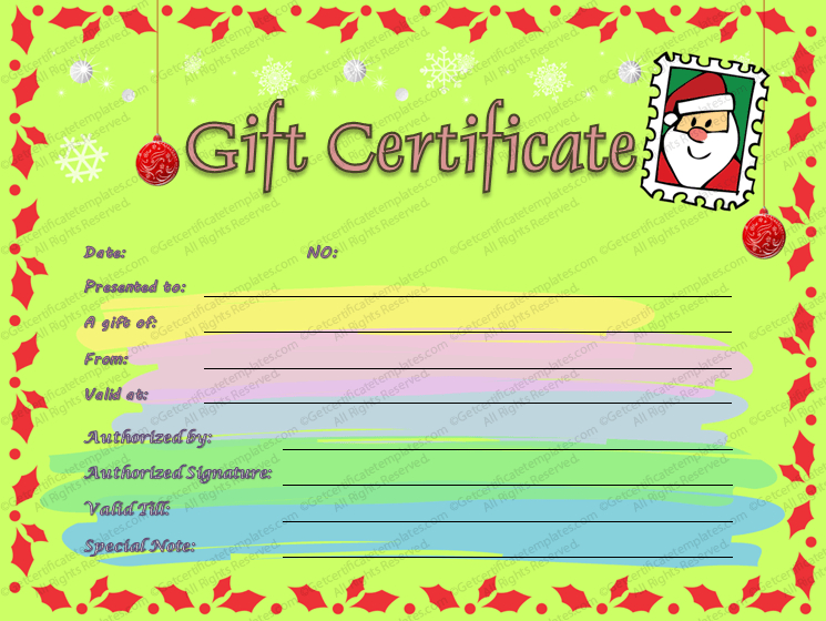 Christmas Letter Gift Certificate Template  Gift intended for Homemade Christmas Gift Certificates Templates