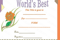 Classic World&amp;#039;S Best Award Certificate Template  Awards inside Free Best Costume Certificate Printable Free 9 Awards