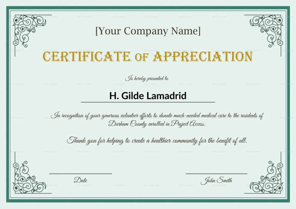 Company Employee Appreciation Certificate Design Template regarding Manager Of The Month Certificate Template