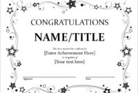Congratulations Certificate Template Word  Blendu throughout Congratulations Certificate Templates