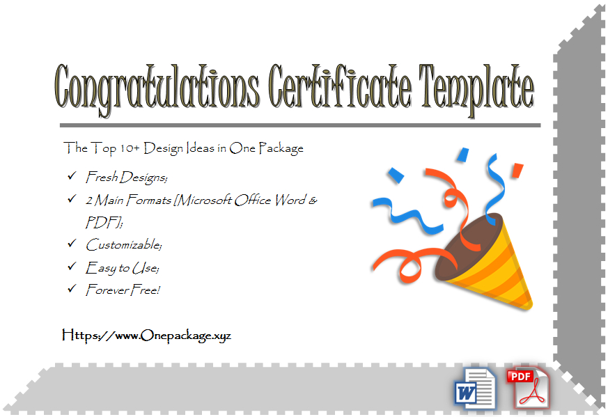 Congratulations Certificate Word Template  Creative with Awesome Certificate Templates For Word Free Downloads