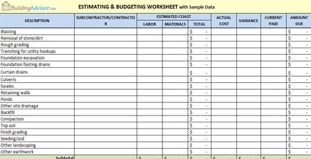 Construction Estimating Excel Spreadsheet Template Download throughout Quality Software Development Cost Estimation Template