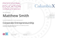 Corporate Entrepreneurship  Professional Education pertaining to Social Studies Certificate Templates