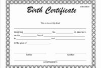 Create Birth Certificate Template Beautiful 14 Free Birth throughout Amazing Birth Certificate Template For Microsoft Word