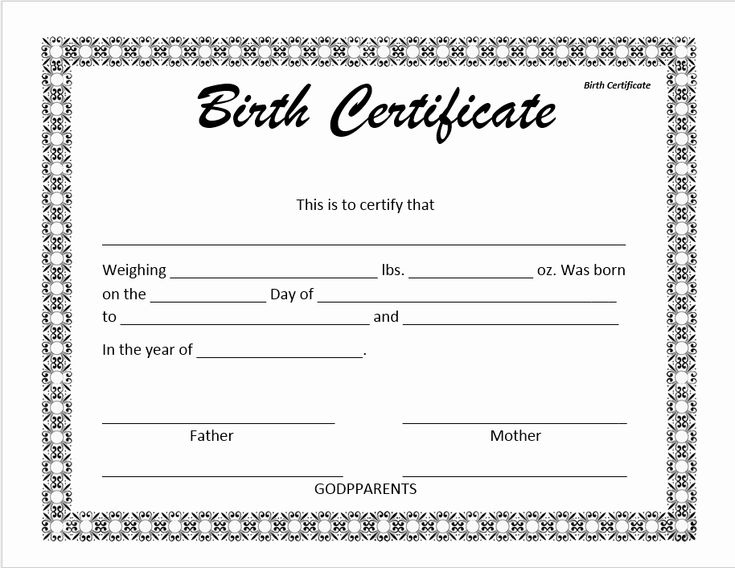 Create Birth Certificate Template Beautiful 14 Free Birth throughout Amazing Birth Certificate Template For Microsoft Word