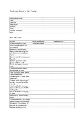 Creating Good Memories Through  Event Planning Checklist for Amazing Agenda Template For Event