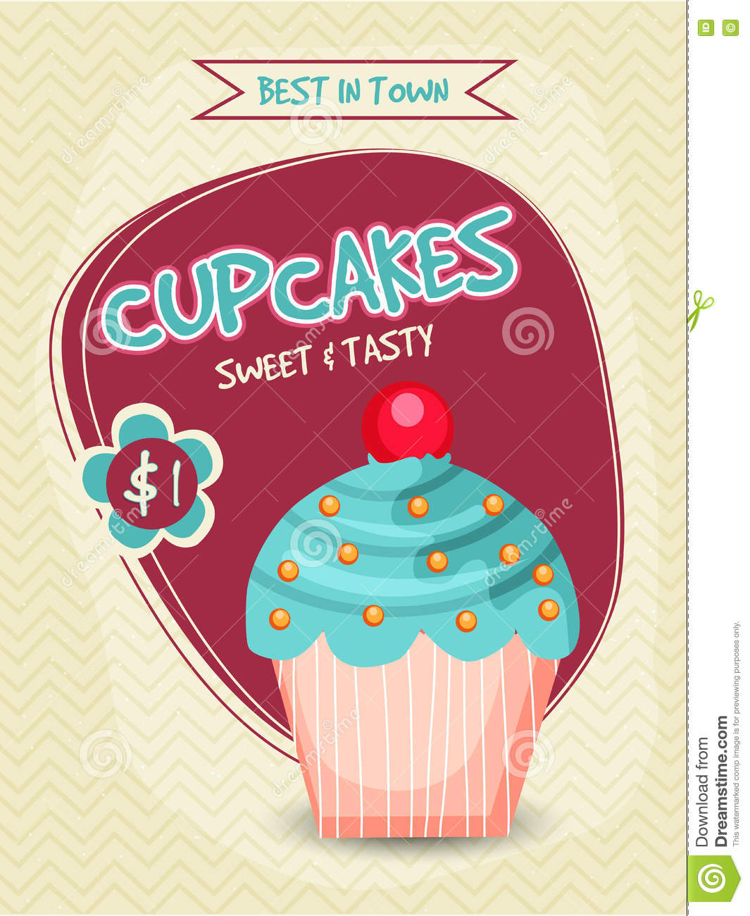 Cupcake Template Banner Flyer Or Menu Card Design Stock with Quality Cupcake Certificate Template Free 7 Sweet Designs