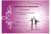 Dance Certificate Template 26 Free Certificates For Dance inside Ballet Certificate Templates