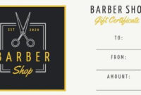 Design Your Own Barber Shop Gift Certificate with Gift Certificate Log Template