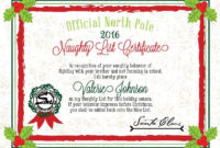 Details About 2019 Christmas Letter From Santa Naughty throughout Free 9 Naughty List Certificate Templates