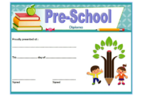 Diploma Certificate For Preschool Free Printable 1 Dengan throughout Amazing Preschool Graduation Certificate Free Printable