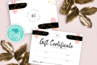 Diy Gift Certificate Template  Printable Small Business with Custom Gift Certificate Template