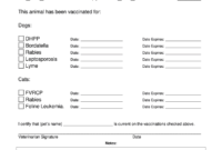 Dog Shot Record Template  Fill Online Printable within Best Certificate Of Vaccination Template