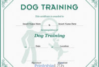 Dog Training Certificate Template In Silver William And inside Dog Obedience Certificate Templates