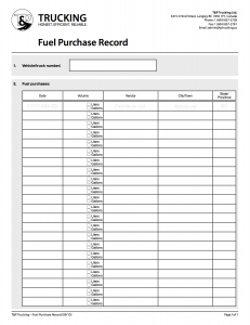 Downloads Licences Certificates Permits Forms  Tp in Vehicle Fuel Log Template