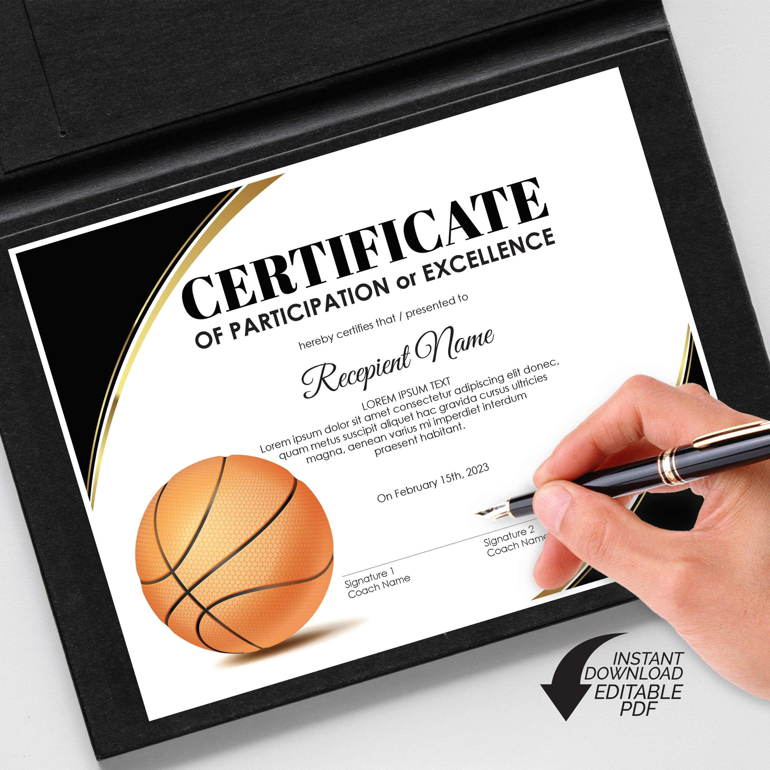 Editable Basketball Award Certificate Template Printable regarding Free Basketball Certificate Template