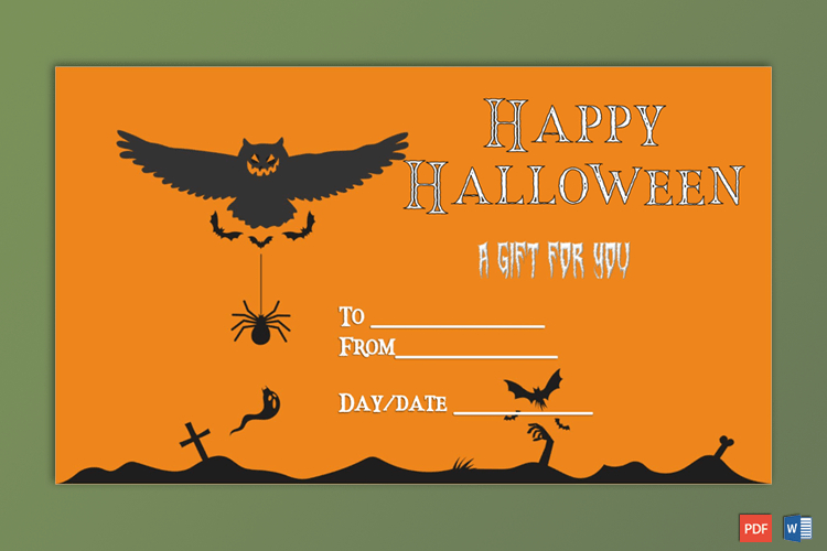 Editable Halloween Gift Certificate Beast  Gct within Amazing Halloween Gift Certificate Template Free