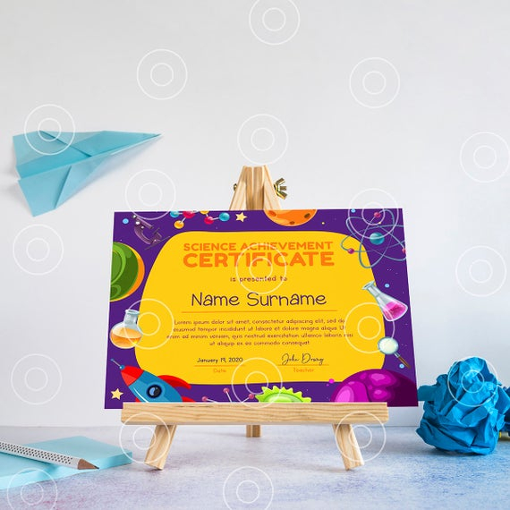 Editable School Science Certificate Award Template in Awesome Science Achievement Award Certificate Templates