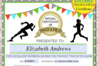 Editable Track  Field Award Certificates Instant Download regarding Quality Editable Baseball Award Certificates