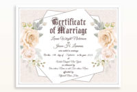 Editable Wedding Certificate Template Printable throughout Wedding Gift Certificate Template