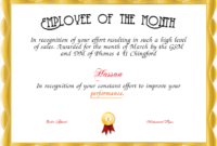 Employee Of The Month Certificate Template With Picture 2 for Employee Certificate Template Free 10 Best Designs