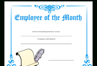 Employee Of The Month Certificate Template With Picture with Free Employee Of The Month Certificate Template