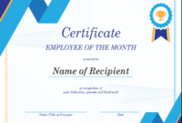 Employee Of The Month Certificate within Quality Great Work Certificate Template