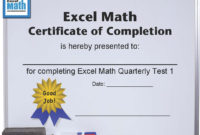 Excel Math Printable Math Certificates And Awards with regard to Math Achievement Certificate Templates