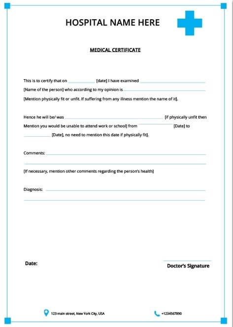 Fake Medical Certificate Template Download 8  Templates inside Best Fake Medical Certificate Template Download