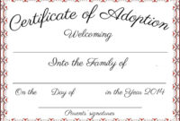 Fan Printable Adoption Certificate In 2020  Adoption with regard to Blank Adoption Certificate Template