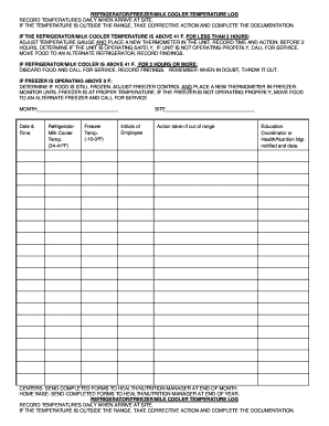 Fillable Temperature Log Sheet Template Forms And Document with regard to Food Temperature Log Sheet Template