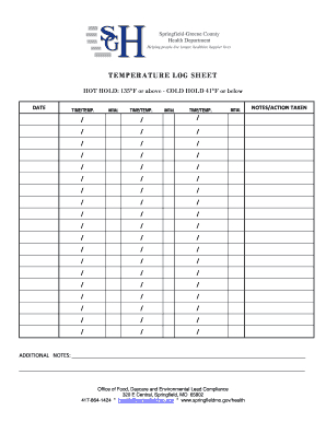 Fillable Temperature Log Template Excel Forms And Document regarding Best Food Temperature Log Sheet Template