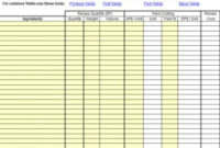 Food And Beverage Cost Control Excel Spreadsheets with Recipe Food Cost Template