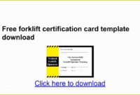 Forklift Certification Wallet Card Template Free Of pertaining to Forklift Certification Template