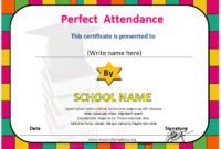 Free 11 Perfect Attendance Certificate Templates intended for Awesome Attendance Certificate Template Word